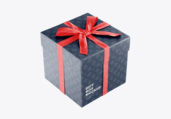 Glossy Gift Box Mockup