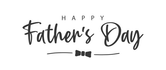 Happy father's Day. Text and bow tie. Vector