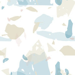 Terrazzo seamless pattern. Blue classic flooring