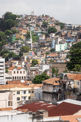 Beautiful view to Providencia Favela hill in downtown area