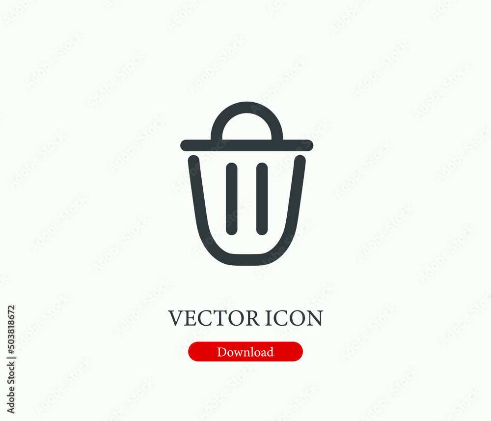 Poster trash vector icon. editable stroke. symbol in line art style for design, presentation, website or mo