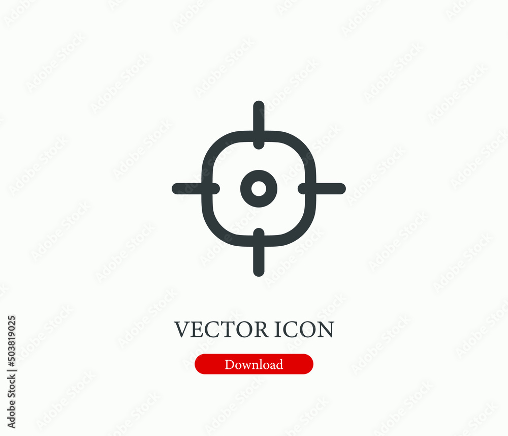 Poster target vector icon. editable stroke. symbol in line art style for design, presentation, website or m