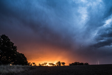 sunset and storm clouds