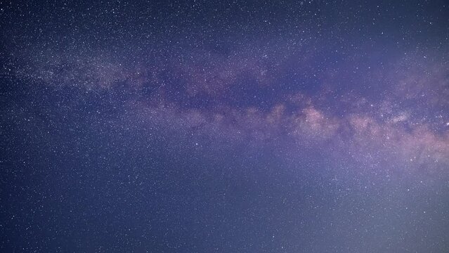 Starry sky at night, milky way on horizon at night. beautiful dark sky with stars shining.