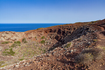 Obraz premium Sea view of Linosa sea on the top of the Volcano Monte Nero