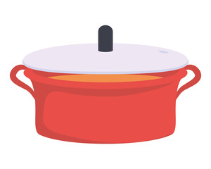 red kitchen pot