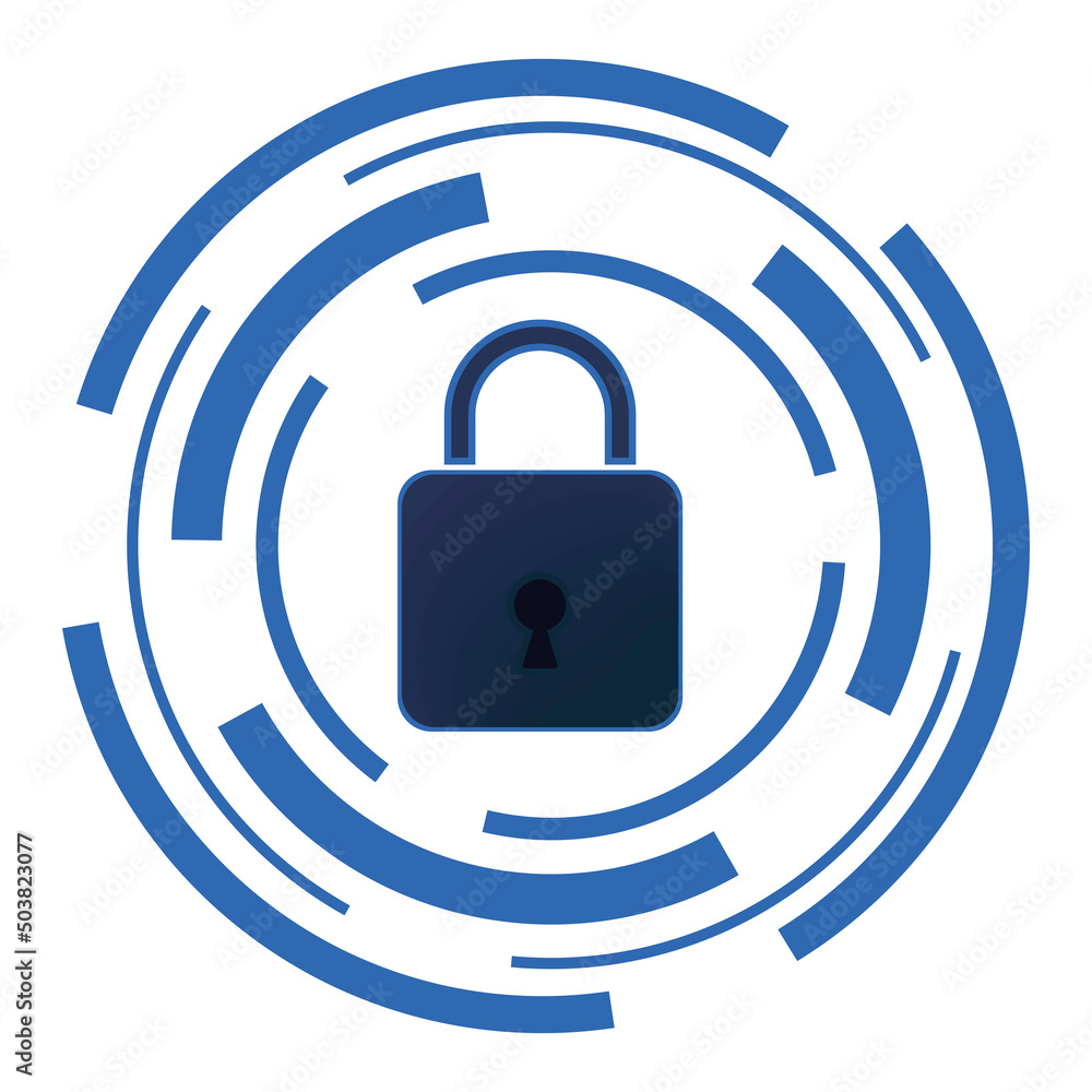 Poster circular frame with padlock