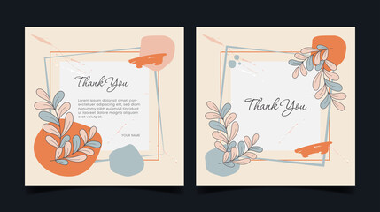 Obraz premium Hand drawn thank you card templates