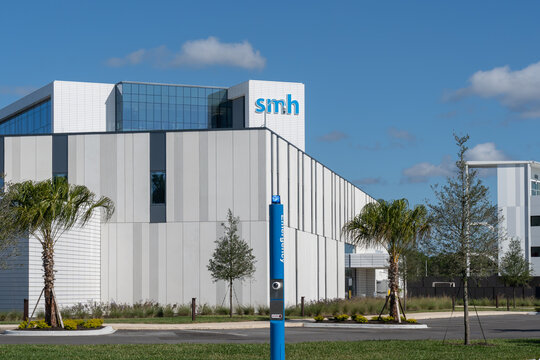 Venice, Florida, USA - December 31, 2021: Sarasota Memorial Hospital Venice, Florida, USA. The new hospital opened in 2021.  