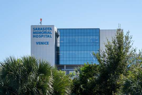 Venice, Florida, USA - December 31, 2021: Sarasota Memorial Hospital Venice, Florida, USA. The new hospital opened in 2021. 