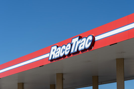 Naples, Florida, USA - December 31, 2021: A RaceTrac gas station sign is shown in Houston, Texas, USA. RaceTrac, Inc. is an American corporation that operates a chain of gasoline service stations.