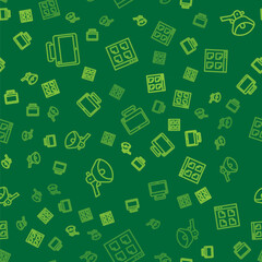 Set line Computer monitor, Megaphone and Browser files on seamless pattern. Vector