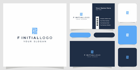 f initial logobusiness card template