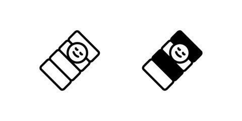 Sleeping bag icon, to stay comfortable when sleeping outside the house. perfect for presentations, icons on websites and mobile apps.