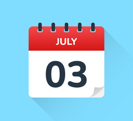 July 03 - The third day of July - Calendar icon.