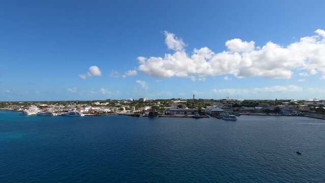 Time Lapse looking south of Nassau Harbor in the Bahamas on a beautiful spring day