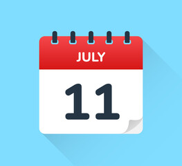 11 July - Calendar icon. Vector illustration