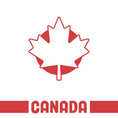 Maple leaf vector icon. Canada national symbol. Canadian element.