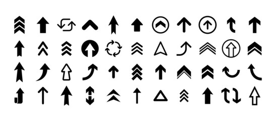 Fototapeta na wymiar Arrows vector collection. Set of arrow pictogram variations. Simple icons.