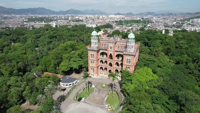 Rio de Janeiro Brazil. Panoramic view of downtown Rio de Janeiro Brazil. Tourism landmark of Rio de Janeiro Brazil. Coast overview of downtown city Rio Brazil.