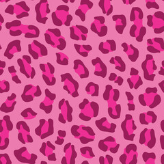 Pink Leopard Animal Print Seamless Repeat Design 