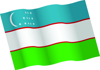 Waving flag of Uzbekistan vector