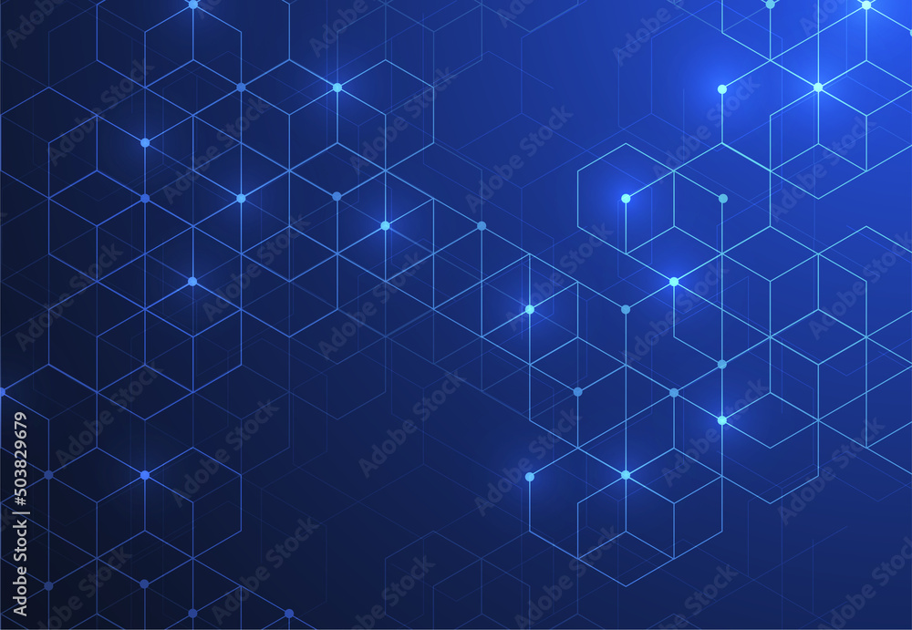 Poster abstract technology lines and dots connection background. geometric design. vector illustration