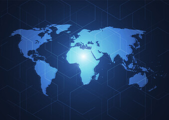 Global network connection. World map point and line composition concept of global business. Vector Illustration
