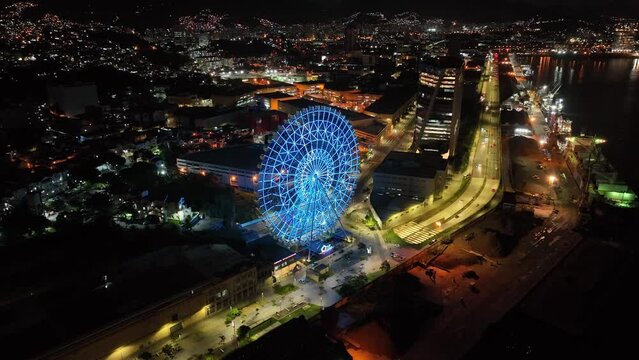 Rio de Janeiro Brazil. Panoramic view of downtown Rio de Janeiro Brazil. Tourism landmark of Rio de Janeiro Brazil. Coast overview of downtown city Rio Brazil.