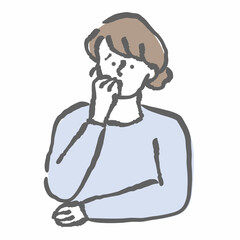 悩みのある女性イラスト