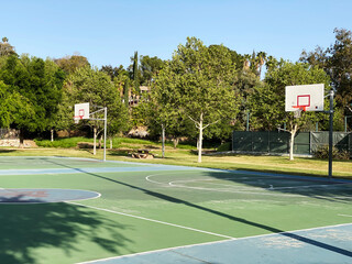 public park playground basketball court empty courts hoops play sports community public playing