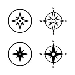 Compass icons vector. arrow compass icon sign and symbol