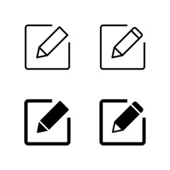 Edit icons vector. edit document sign and symbol. edit text icon. pencil. sign up