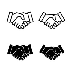 Obraz premium Handshake icons vector. business handshake sign and symbol. contact agreement