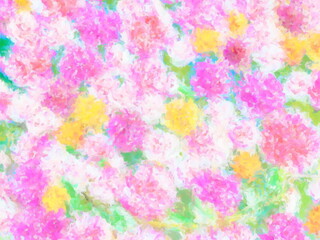 Background of pink and white carnations painted in pastels