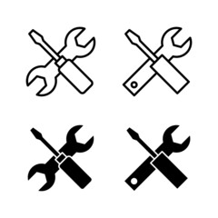 Repair tools icons vector. tool sign and symbol. vectorting icon. Wrench and screwdriver. Service
