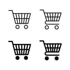Shopping icons vector. Shopping cart sign and symbol. Trolley icon
