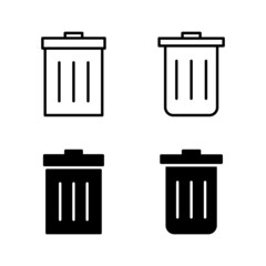 Trash icons vector. trash can icon. delete sign and symbol.