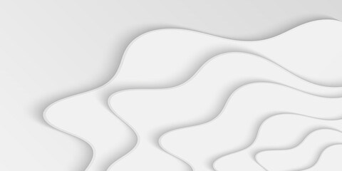 Abstract white paper background with curve lines and waves. Wave illustration.