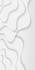 Abstract white paper background with curve lines and waves. Wave illustration.