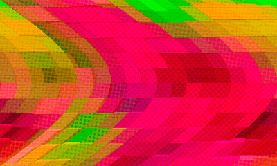 colorful green,pink,yellow ,red halftone geometric abstract design    background