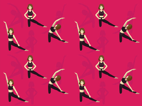 Yoga Gate Pose Parighasana Animation Seamless Wallpaper Background