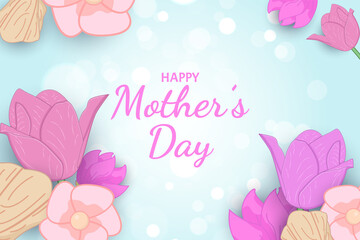 Mother Day flat background floral