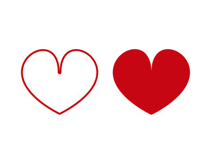 Fototapeta na wymiar Hearts vector icons. Love symbol collection.