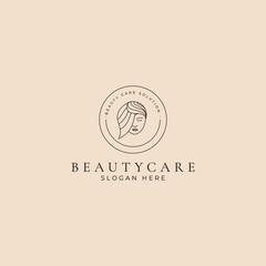 Beauty women minimalis simple logo template