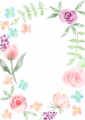 Elegant roses and tulip flowers illustration