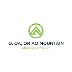 O, OA, OR AO MOUNTAIN LOGO DESIGN VECTOR