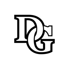 logo alphabet letter DG vector design