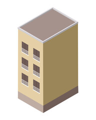 isometric building beige