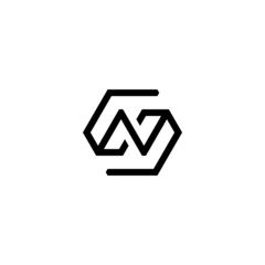 s n sn ns initial logo design vector template